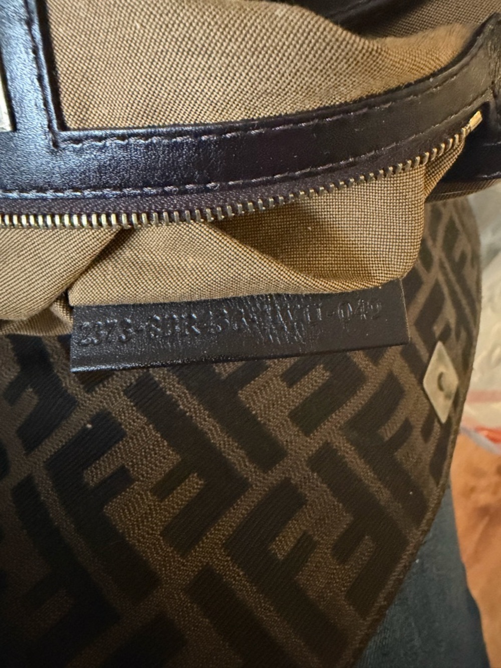 Fendi Black and Brown FF Zucca Shoulder Bag with Logo Charm - Picture 15 of 16